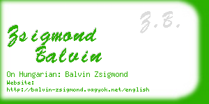 zsigmond balvin business card